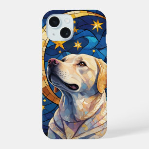 Labrador Retriever Vidrio Pintado Noche Cielo Luna