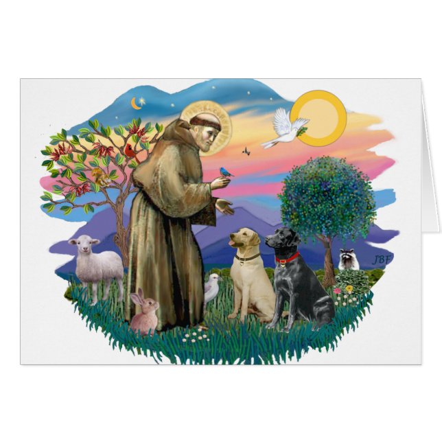 Labrador Retrievers (dos) (Anverso (Horizontal))