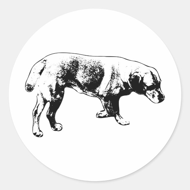 Labrador Silhouette Pegatina (Anverso)