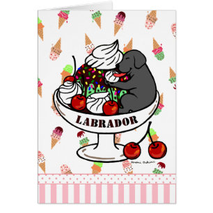 Labrador y helado negros del helado