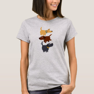Labradores Personalizados en 3 camisetas de mujere