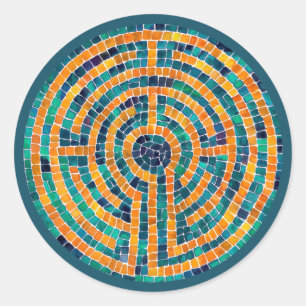 LABYRINTH II Grandes Pegatinas Redondos - Verde