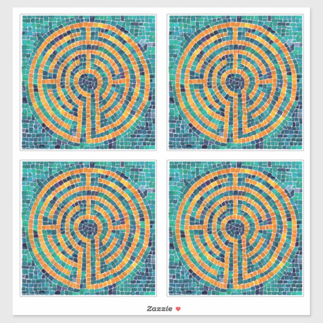 LABYRINTH II Pegatina de vinilo de 14" (4 pequeñas (Hoja)