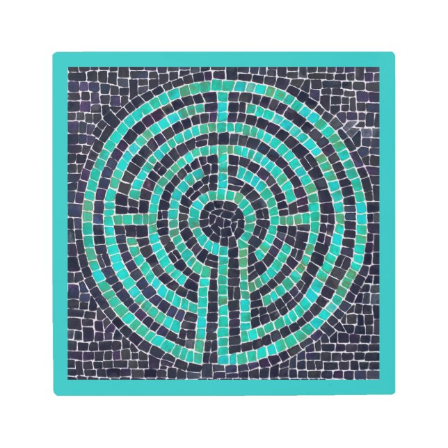 LABYRINTH III 12x12 arte mural Metalizado - Turque (Anverso)