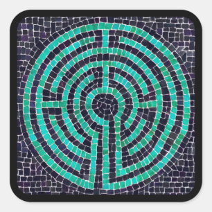 LABYRINTH III Grandes Pegatinas Cuadrados - Negro