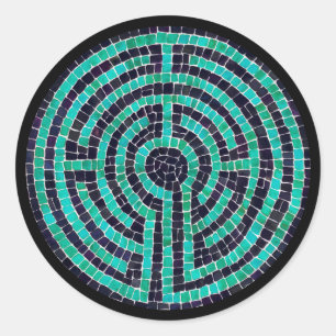 LABYRINTH III Grandes Pegatinas redondos - Negro