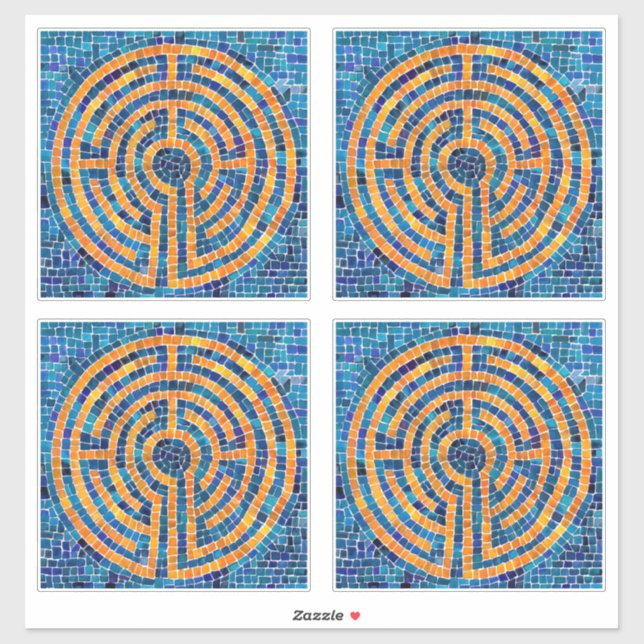 LABYRINTH IV Pegatina de vinilo de 14" (4 pequeñas (Hoja)