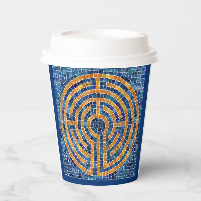 LABYRINTH IV Vasos de Papel - Azul (Anverso)