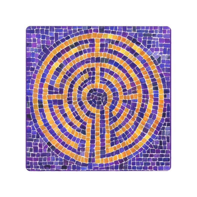 LABYRINTH MOSAIC 8x8 Arte mural Metalizado (Anverso)
