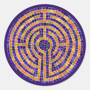 LABYRINTH MOSAIC Grandes Pegatinas redondos - Púrp