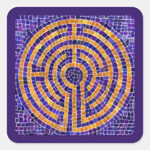 LABYRINTH MOSAIC Pequeños Pegatinas Cuadrados - Pú