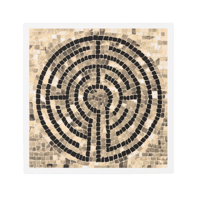 LABYRINTH V 12x12 arte mural Metalizado - Blanco (Anverso)