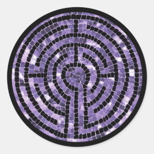 LABYRINTH VI Grandes Pegatinas Redondos - Negro