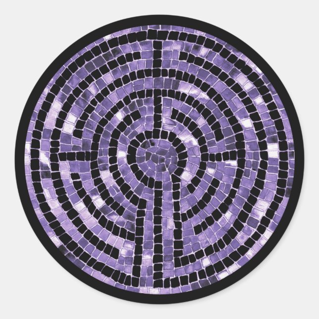 LABYRINTH VI Grandes Pegatinas Redondos - Negro (Anverso)