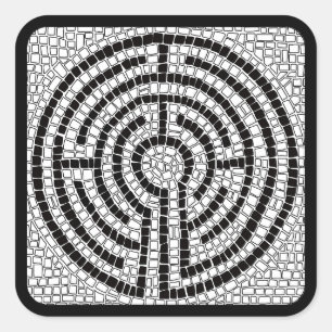 LABYRINTH VII Grandes Pegatinas Cuadrados - Negro
