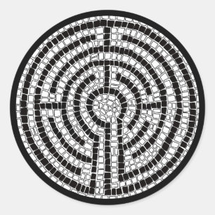 LABYRINTH VII Grandes Pegatinas redondos - Negro