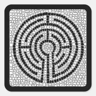 LABYRINTH VII Pegatinas cuadrados pequeños - Negro