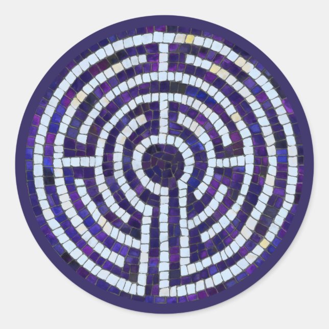 LABYRINTH VIII Grandes Pegatinas redondos - Violet (Anverso)