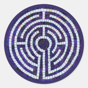 LABYRINTH VIII Grandes Pegatinas redondos - Violet