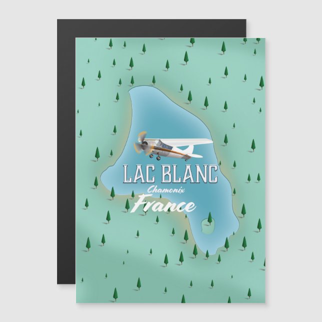 Lac Blanc,Chamonix, mapa de Francia (Anverso/Reverso)