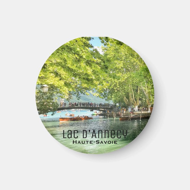 Lac d'Annecy, imán redondo de Alta Saboya (Frente)