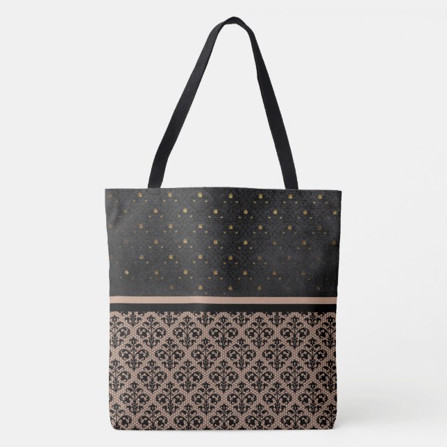 Lace Black y Gold sexy bolsa de tocador (Anverso)
