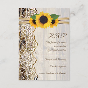 Lace, cinta y girasoles en boda de madera RSVP