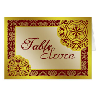 Lace de oro árabe, tarjeta de ajuste de mesa