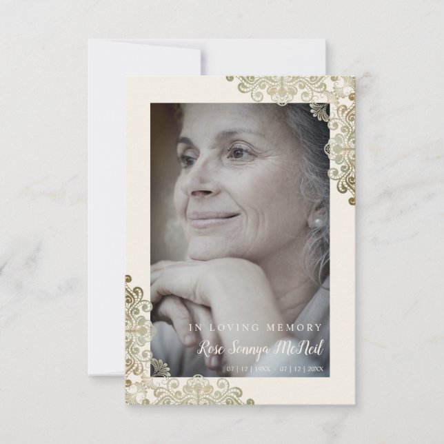 Lace Effect Remembering Dear One Memorial Funeral (Anverso)