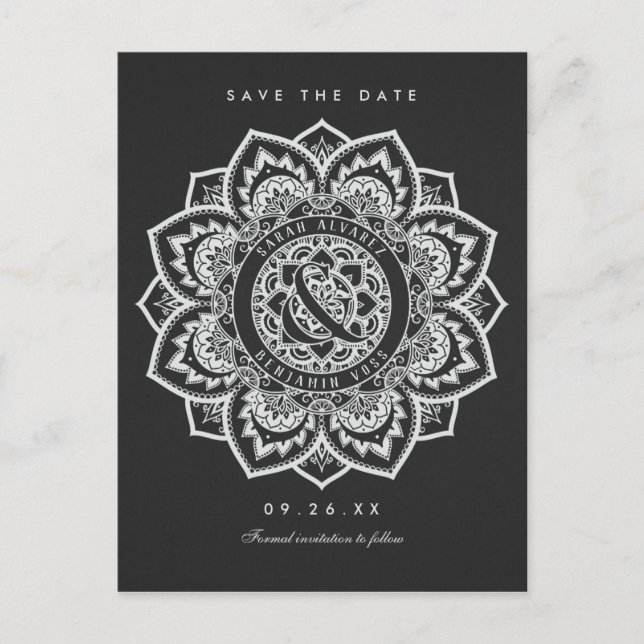 Lace Mandala Guardar las postales del Boda de fech (Anverso)