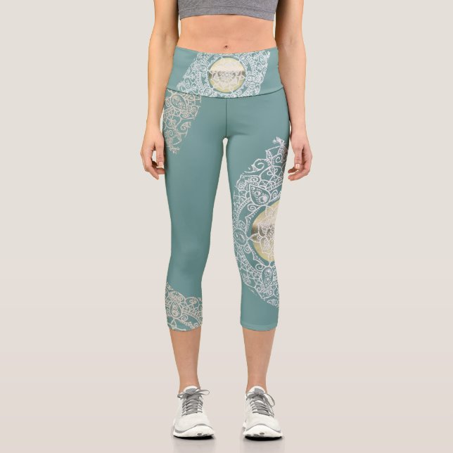 Lace mandala yoga capri leggings (Anverso)