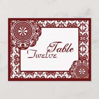 Lace rojo árabe, postal de configuración de mesa
