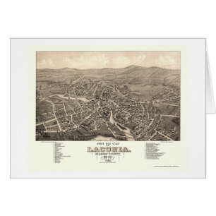 Laconia, mapa panorámico del NH - 1883