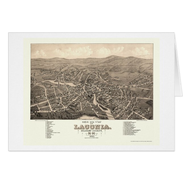 Laconia, mapa panorámico del NH - 1883 (Anverso (Horizontal))