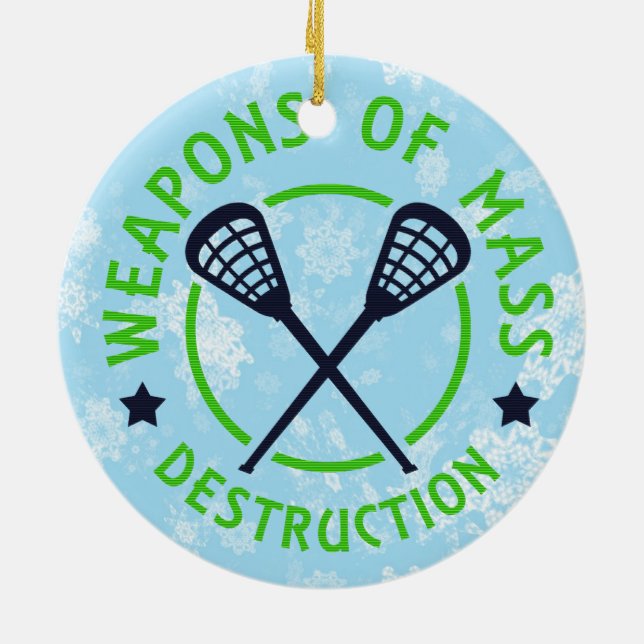 Lacrosse Armas de Destrucción Ornamento de Navidad (Atrás)