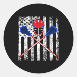 Lacrosse Bandera Americana Casco Pegatinas Lax Par