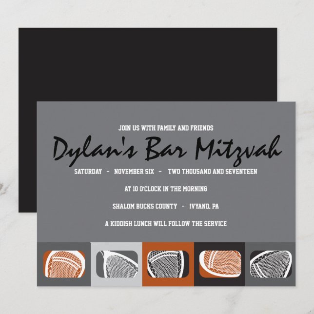 LACROSSE Bar Mitzvah Invitación (Anverso / Reverso)