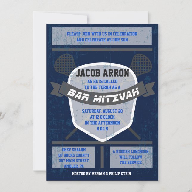 LACROSSE Bat Bar Mitzvah Invitación (Anverso)
