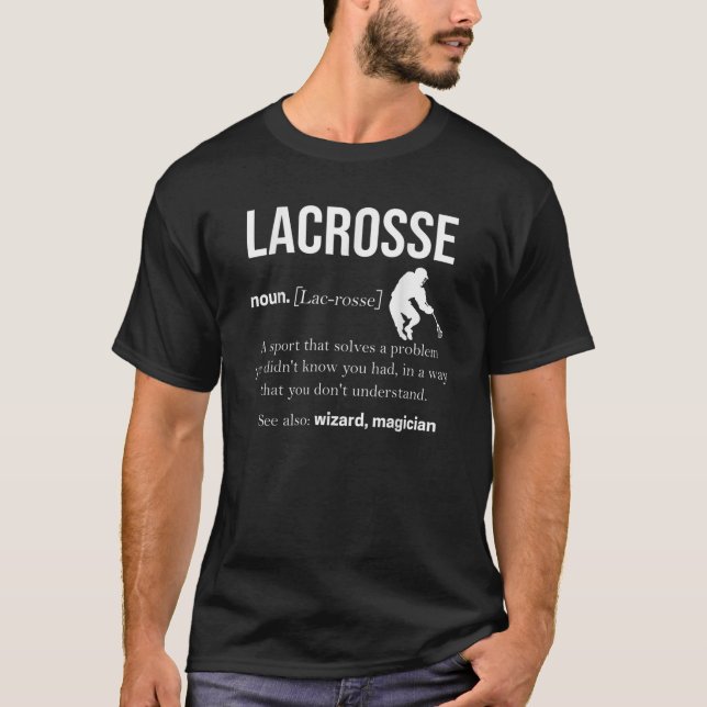 Lacrosse Camisetas Mens Lacrosse Player Lax Stick (Anverso)