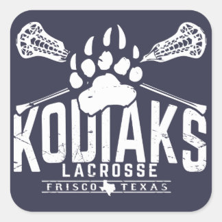 Lacrosse de Kodiak - Pegatina azul cuadrado