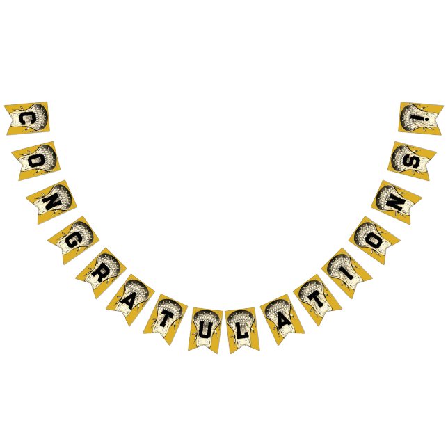 Lacrosse Gold Felicitaciones Banderas de Bunting (Todo)