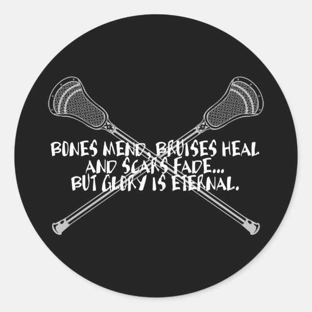 Lacrosse Motivation Glory Cosses Pegatina blanco (Anverso)