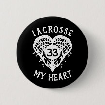 Lacrosse negro mi botón del corazón