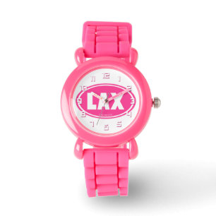 Lacrosse Pink LAX reloj de pulsera ovalada