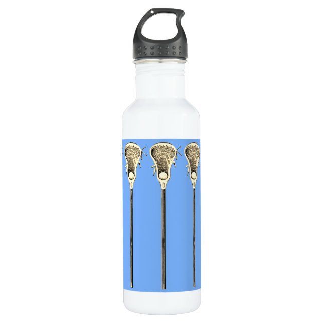 Lacrosse Player Botella de agua de acero inoxidabl (Anverso)