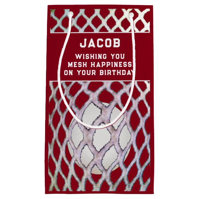 Lacrosse Player Maroon Pequeña Bolsa de Regalo (Anverso)
