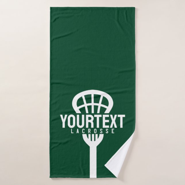 Lacrosse Player PERSONALIZADO TEXT Team Mesh Sport (Toalla de baño)