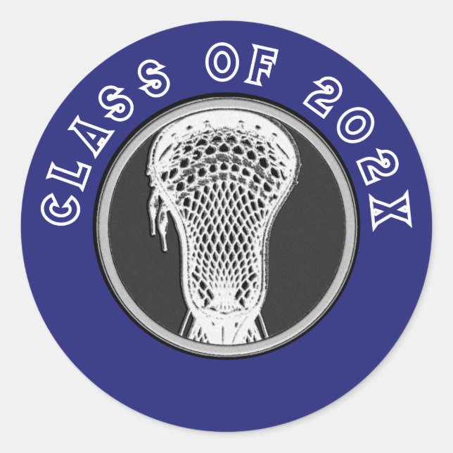 Lacrosse Seniors Blue Classic Round Pegatina (Anverso)