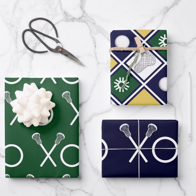 Lacrosse Sports Gift Hojas de papel para envolver (Anverso)