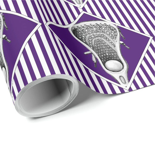 Lacrosse Sports Purple Gift Papel para envolver (Esquina del rollo)